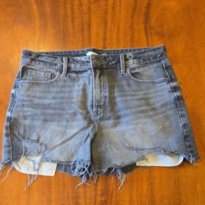 Old Navy Distressed Grey Jean Shorts High Rise Secret Slim 10
